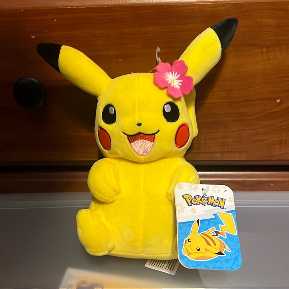 Bandai Spirits 8 Inch Pokemon Pikachu & Flower Plush w Tag Rare